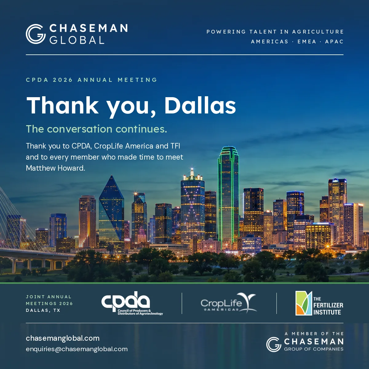 LinkedIn post: Thank you, Dallas